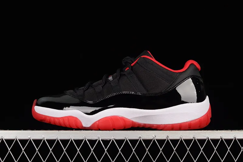 All categories Air Jordan Jordan series basketball shoes Air Jordan 11 F version Air Jordan 11 Low Bred AJ11 Joe 11 patent leather black and red genuine carbon low-top basketball shoes 528895-012
